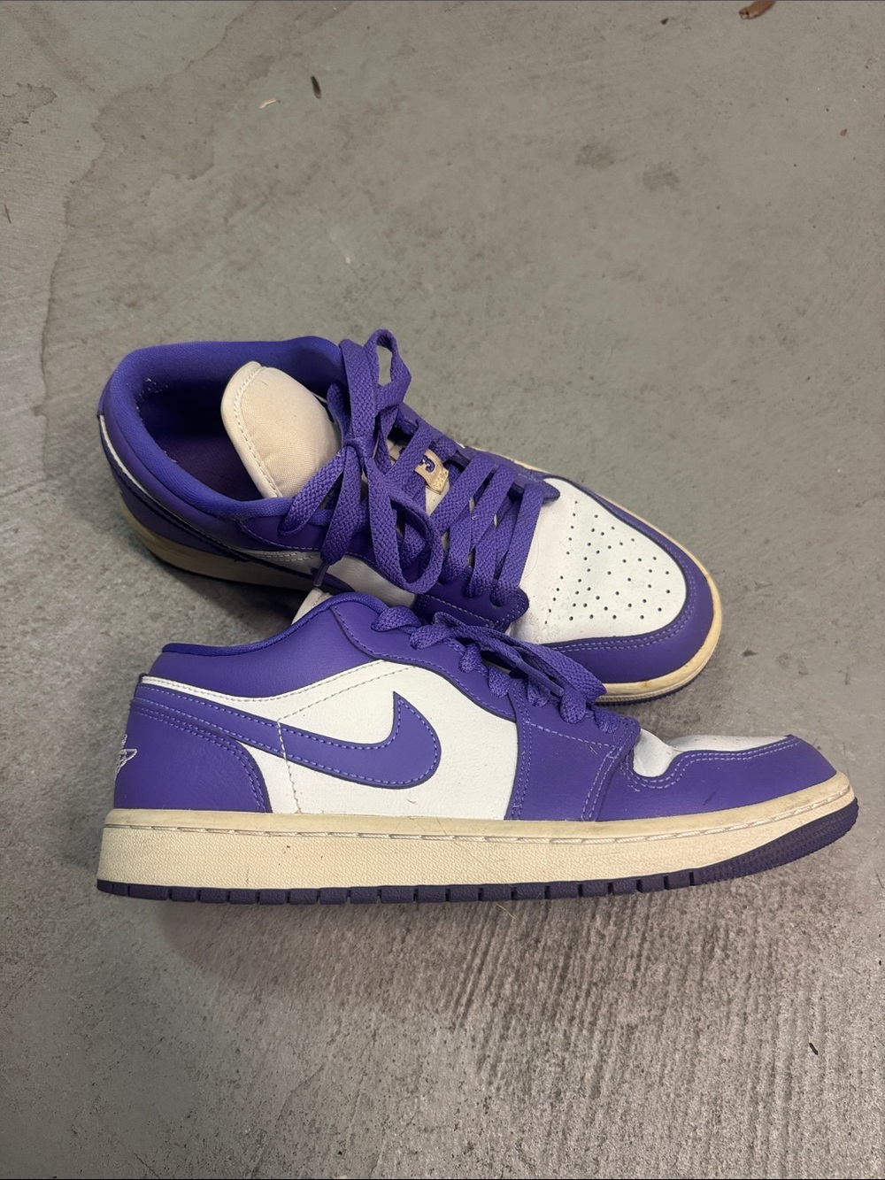 Nike Purple and White Jordan Low-Top Sneakers 8